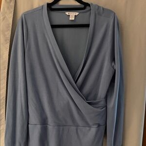 Athleta Banana Republic Soft Blue V-Neck Top